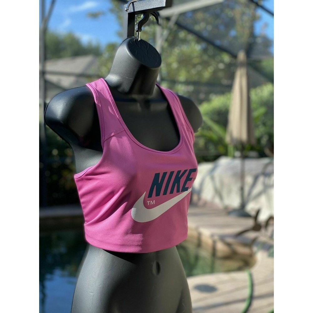 Nike Swoosh Clash Bra Women's Plus Size Dri-Fit Running Training Pink DB4687-665 - Picture 4 of 11
